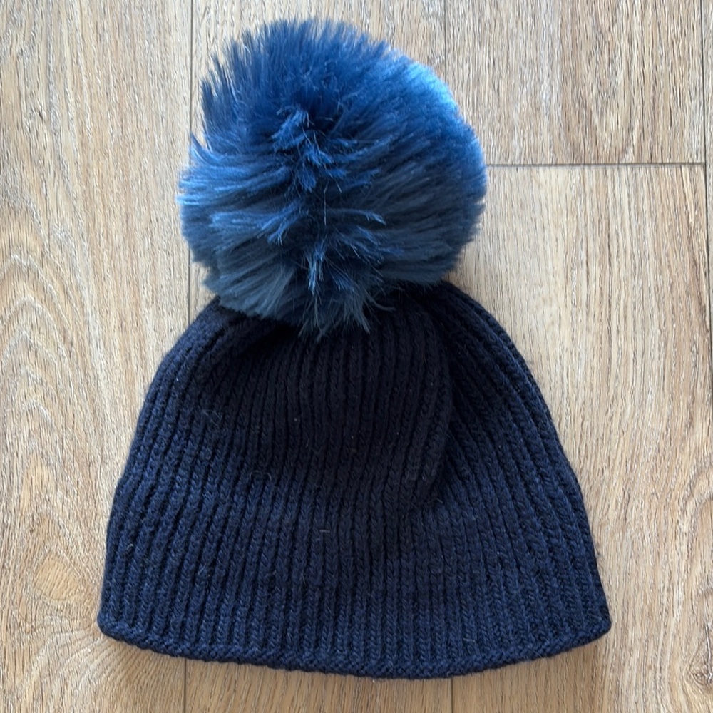 ☀️ Warm☀️ 🇫🇷Sandro Blue Knit Pom-Pom Hat